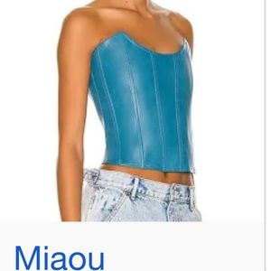 MIAOU corset top in a shade of blue